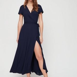 Aritzia babaton slit wrap dress